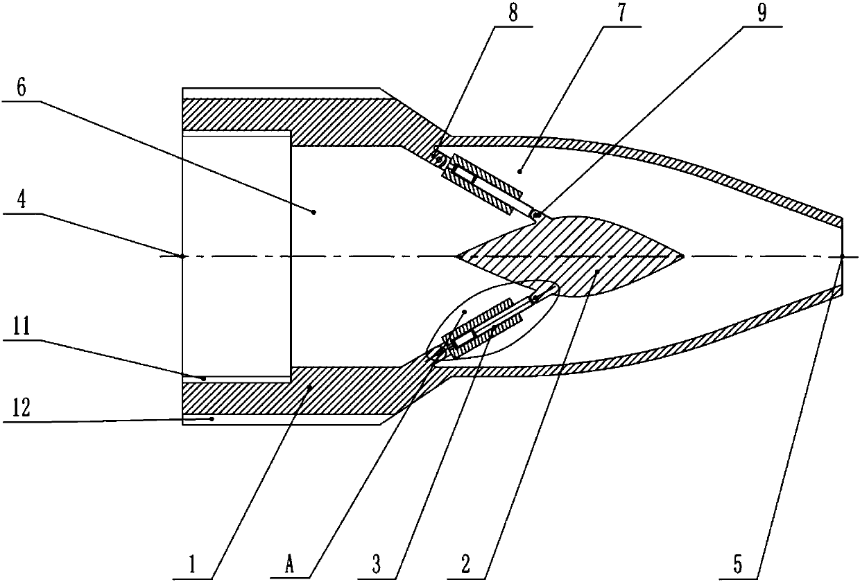 Self-adaptive turbo-flow nozzle