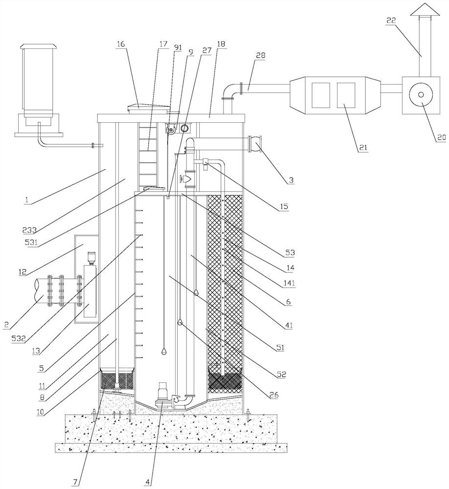 An anti-clogging and easy-to-clean integrated pre-set pumping station