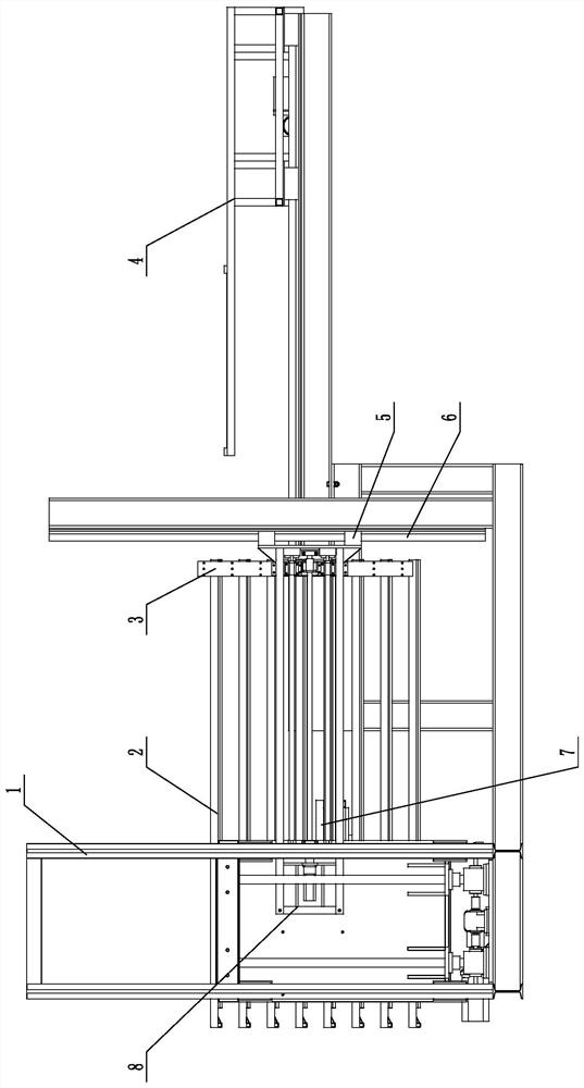 Automatic feeding and unloading equipment for veneer heat press