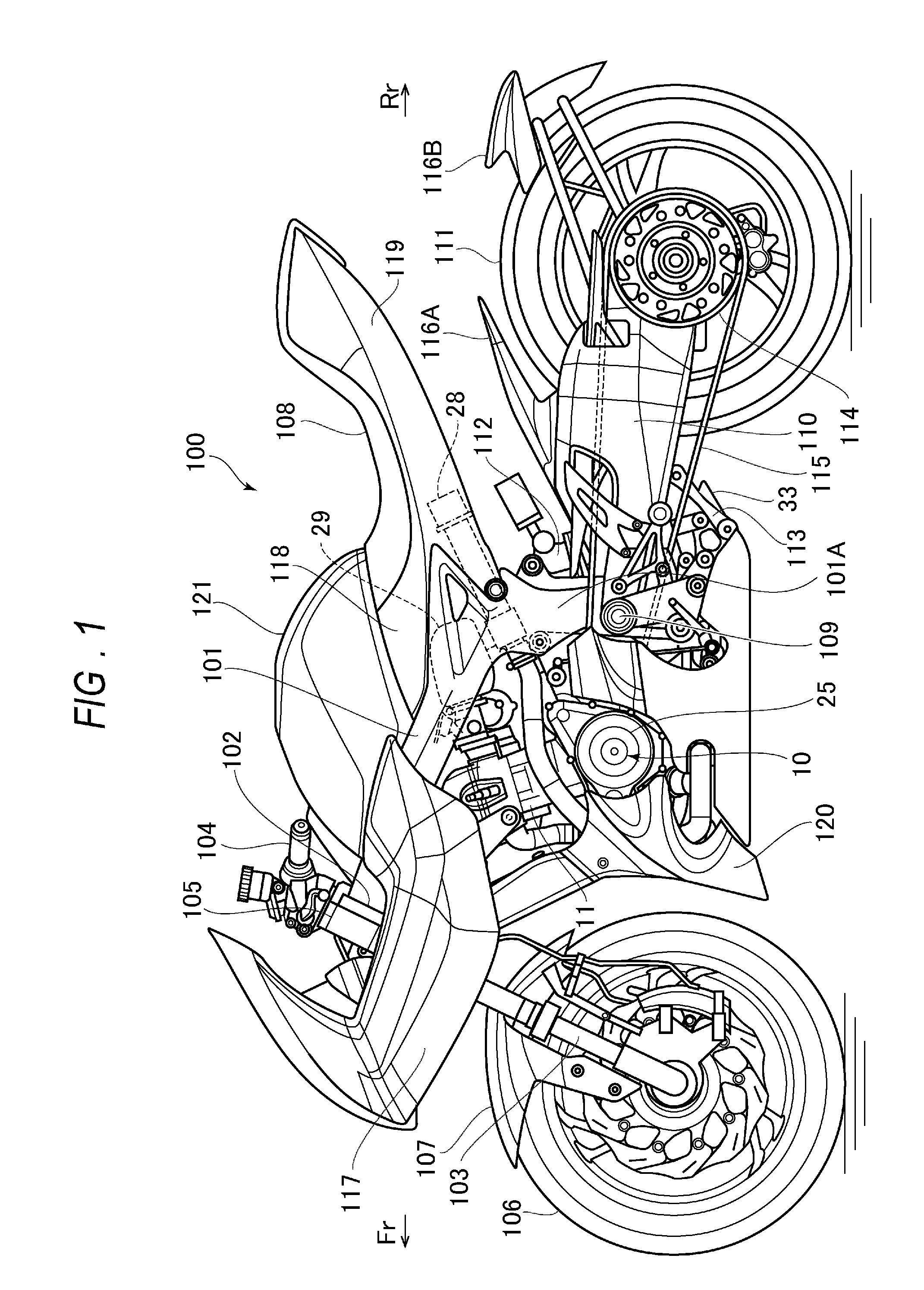 Motorcycle with turbocharger