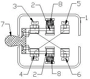 Closed switch blade switching type reversible switch for two-phase motor