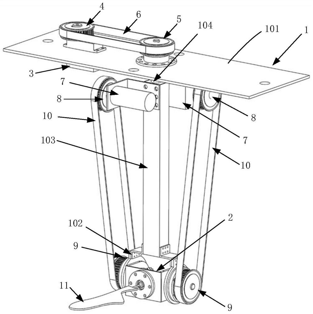 A three-degree-of-freedom flapping motion test platform