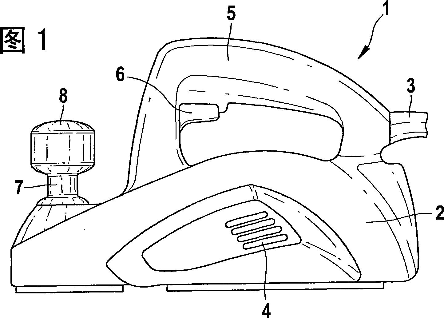 Hand-guided power tool rotating knob adjusting device