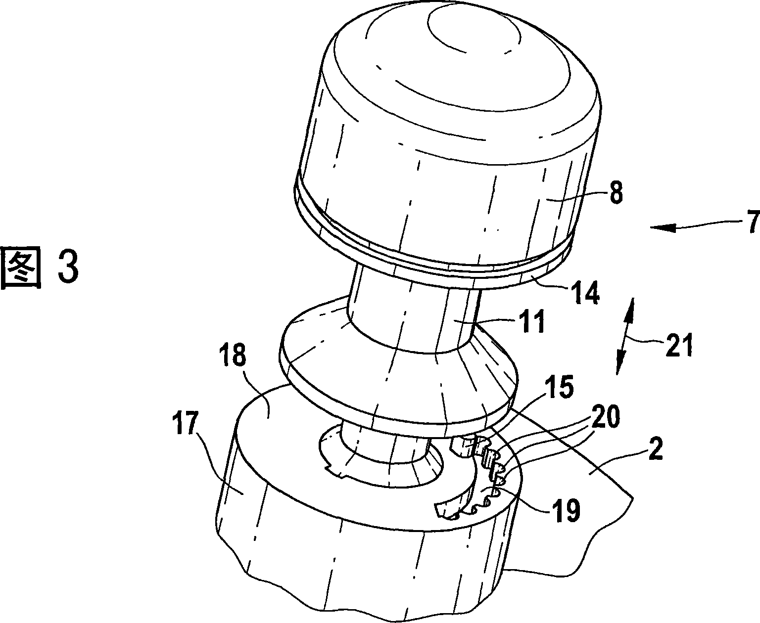 Hand-guided power tool rotating knob adjusting device