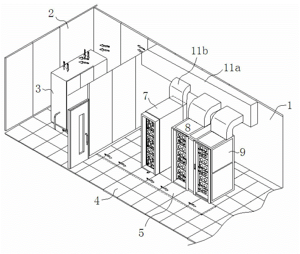 Efficient heat dissipation cooling device of information technology (IT) equipment