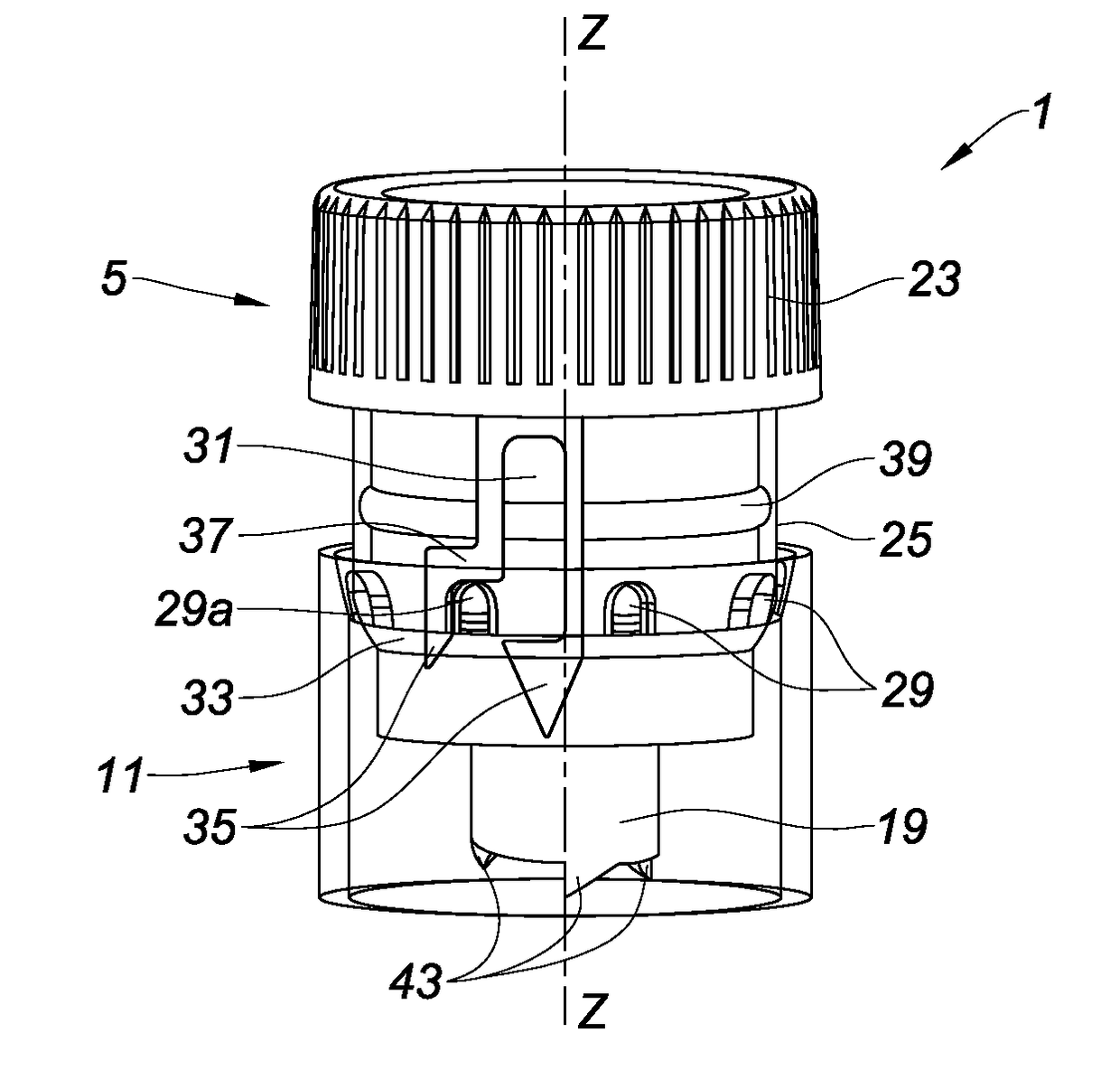 Perforator cap in particular for flexible tube