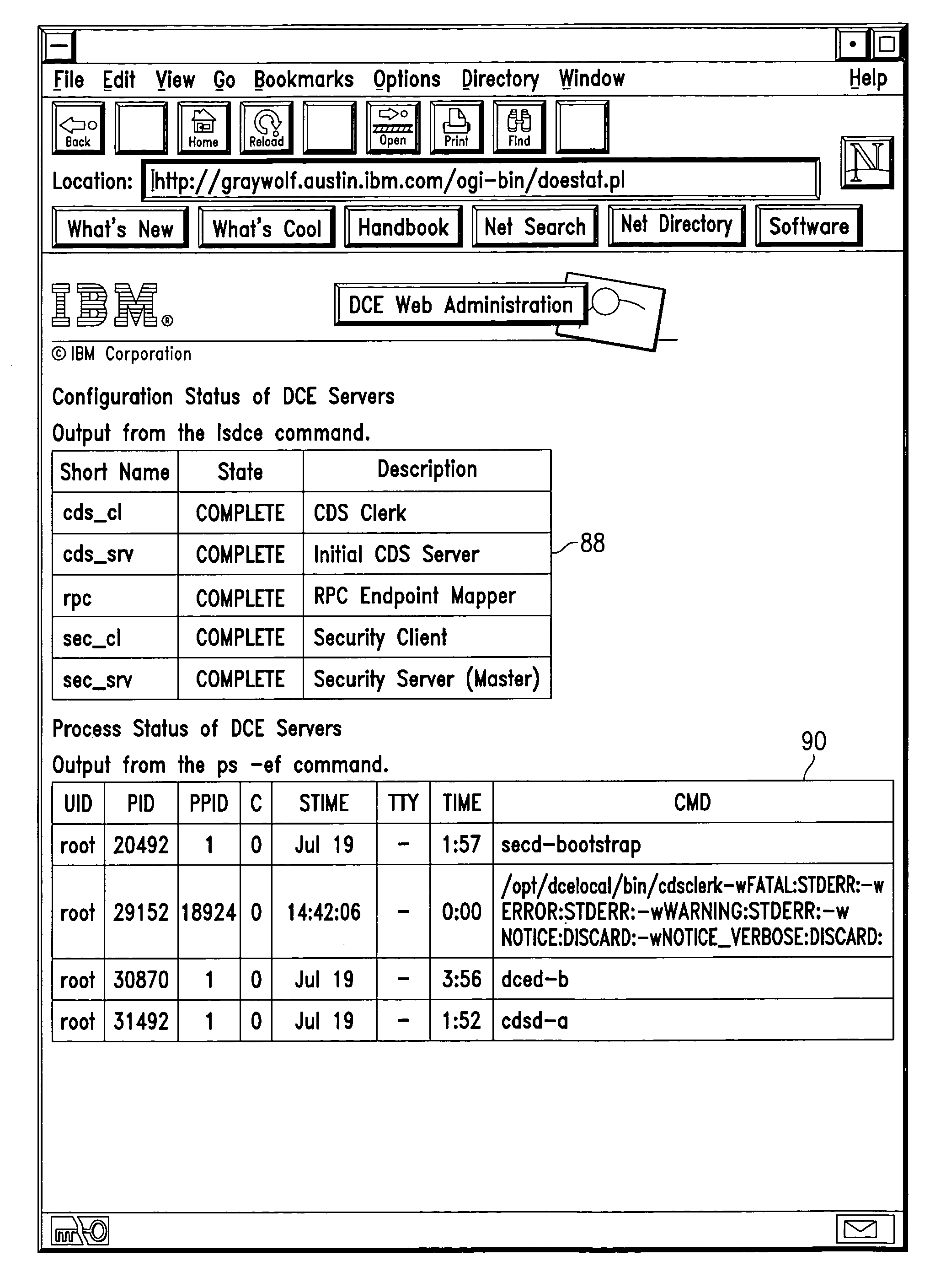 Method and system for web-based DCE management