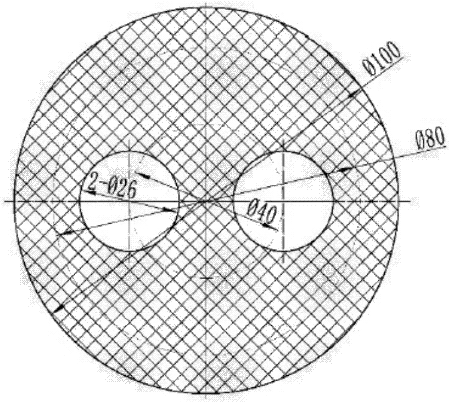 Double-hole-shaped segmented rotary powder charging solid-liquid rocket engine thrust chamber