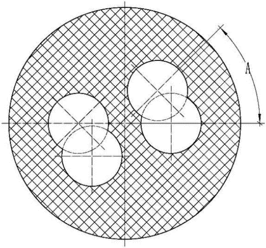 Double-hole-shaped segmented rotary powder charging solid-liquid rocket engine thrust chamber