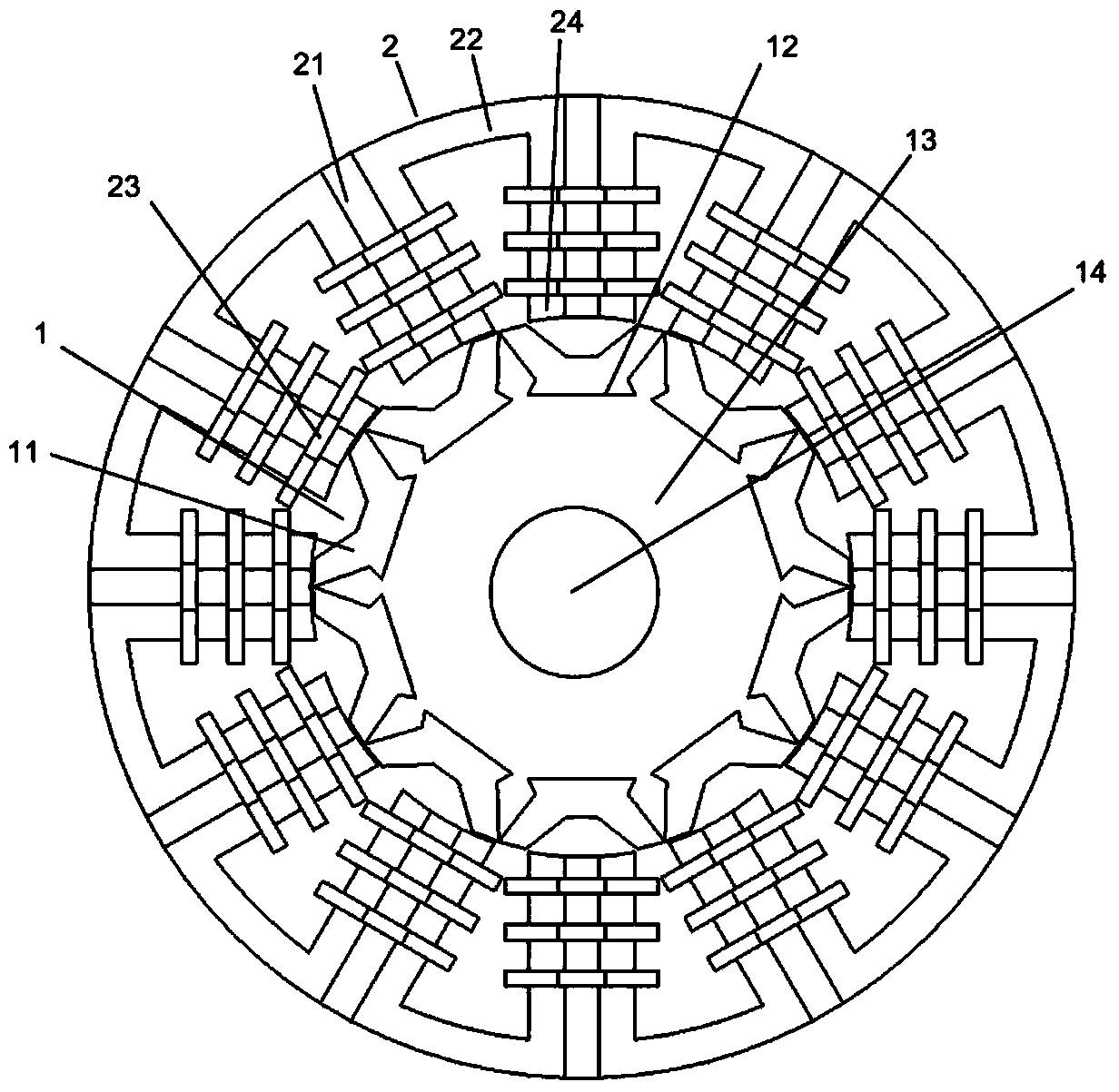 Low-cogging-torque flux switching permanent magnet motor