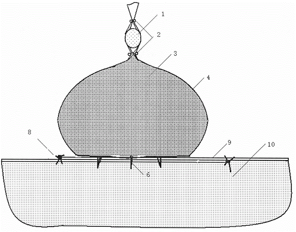 Underwater geotechnical cloth lapping and pavement method