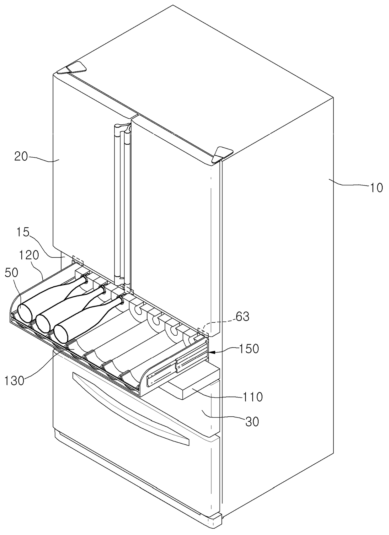 Refrigerator with wine storage chamber