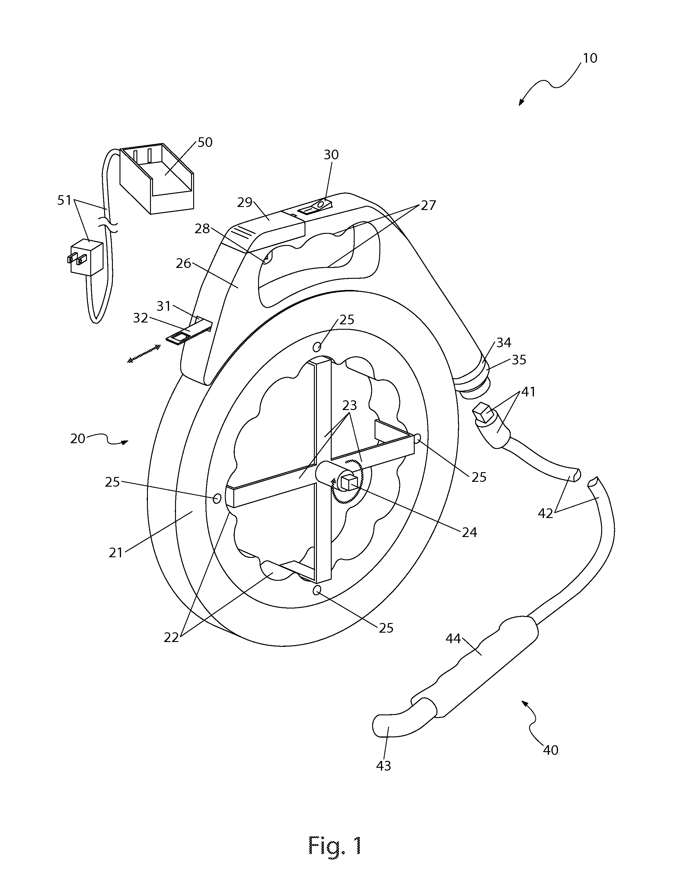 Powered fish tape