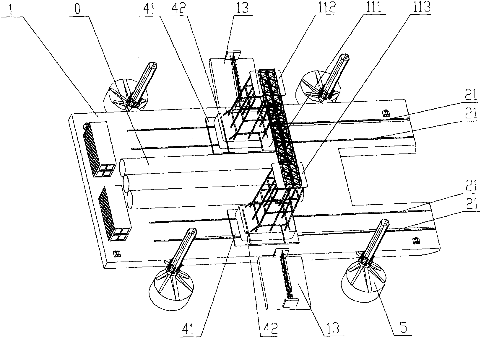 Foundation construction platform for intertidal zone or offshore zone