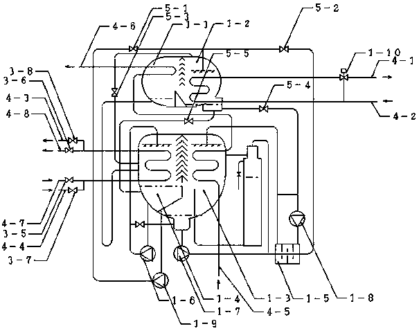 Low-temperature exhaust heat recovery type lithium bromide absorption type cold and hot water system