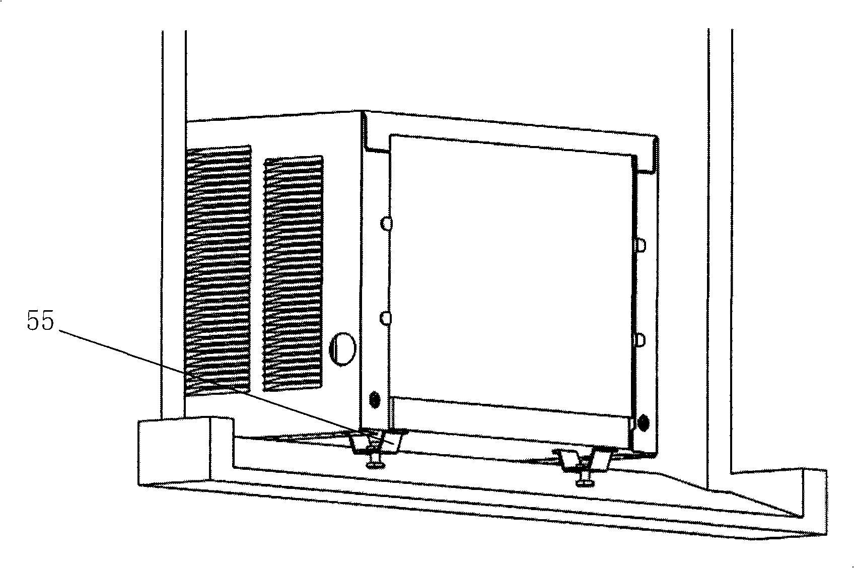 Support frame structure for window type air conditioner