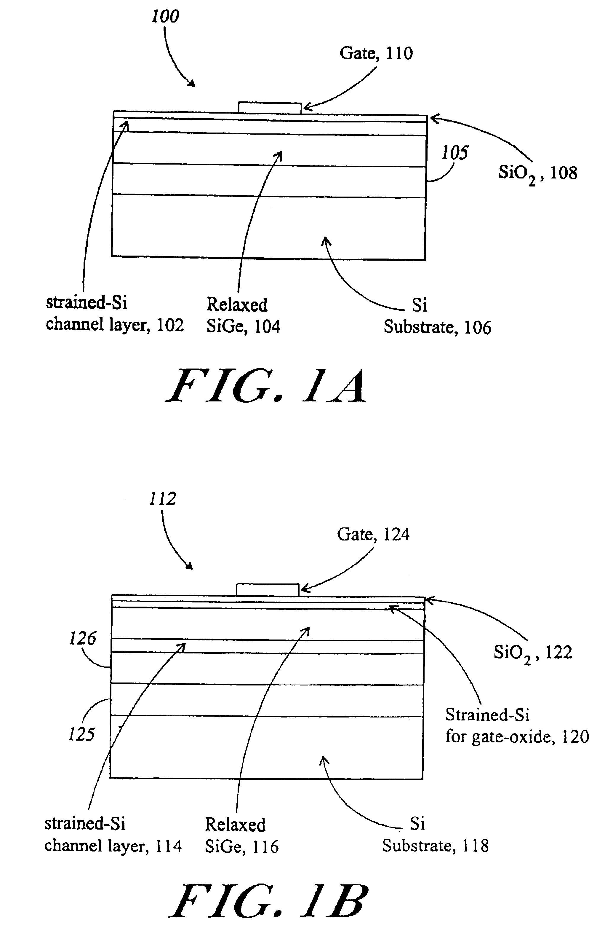 Gate technology for strained surface channel and strained buried channel MOSFET devices