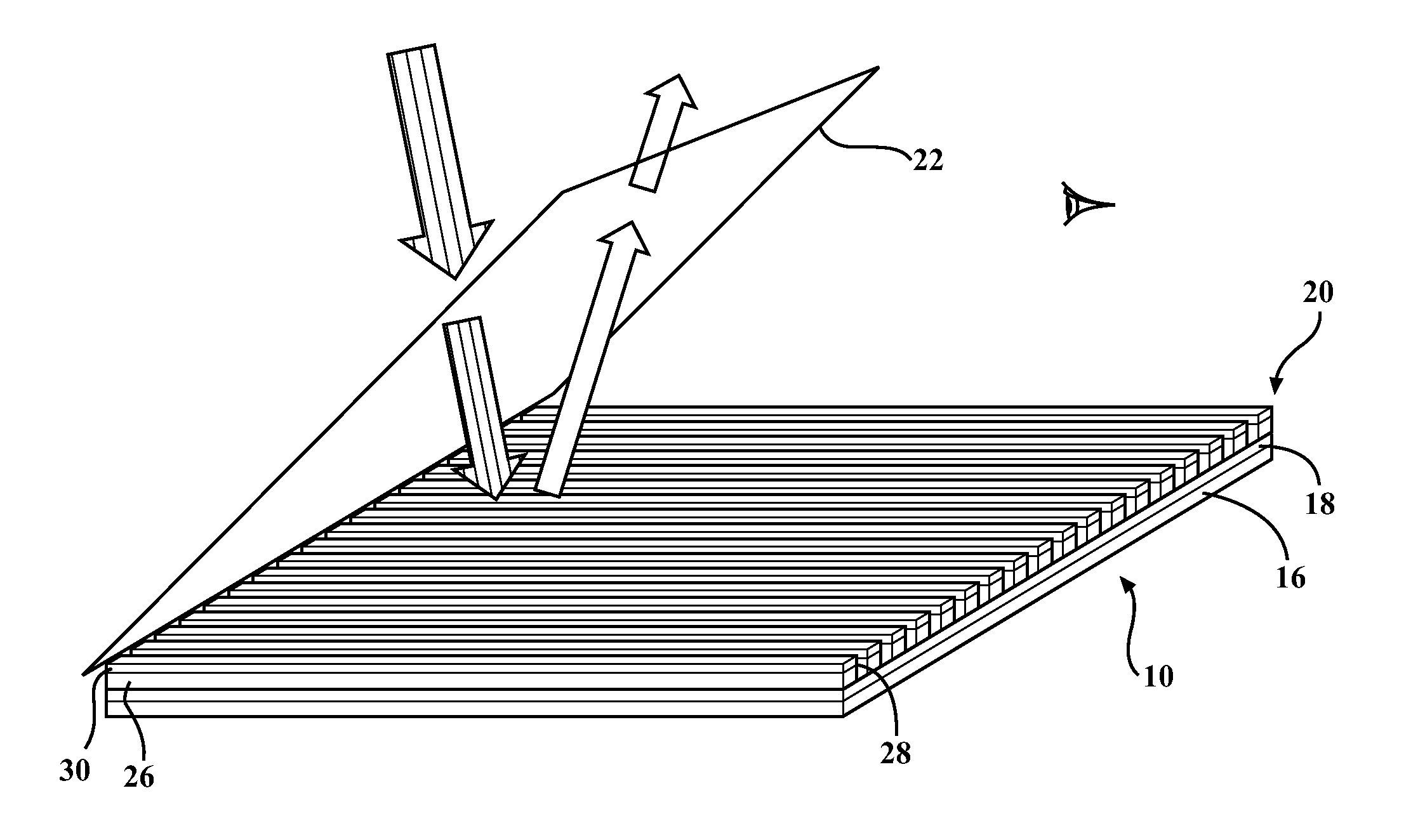 Panel with reduced glare