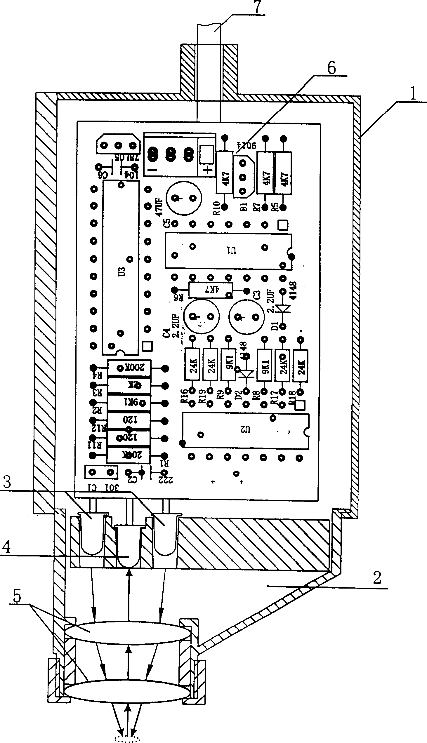 Colour code deviation rectifying analogue photoelectric eye