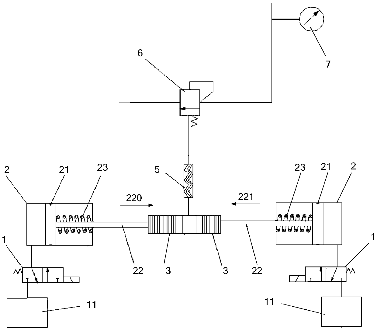 A pressure control device and a pressure increase and decrease control method