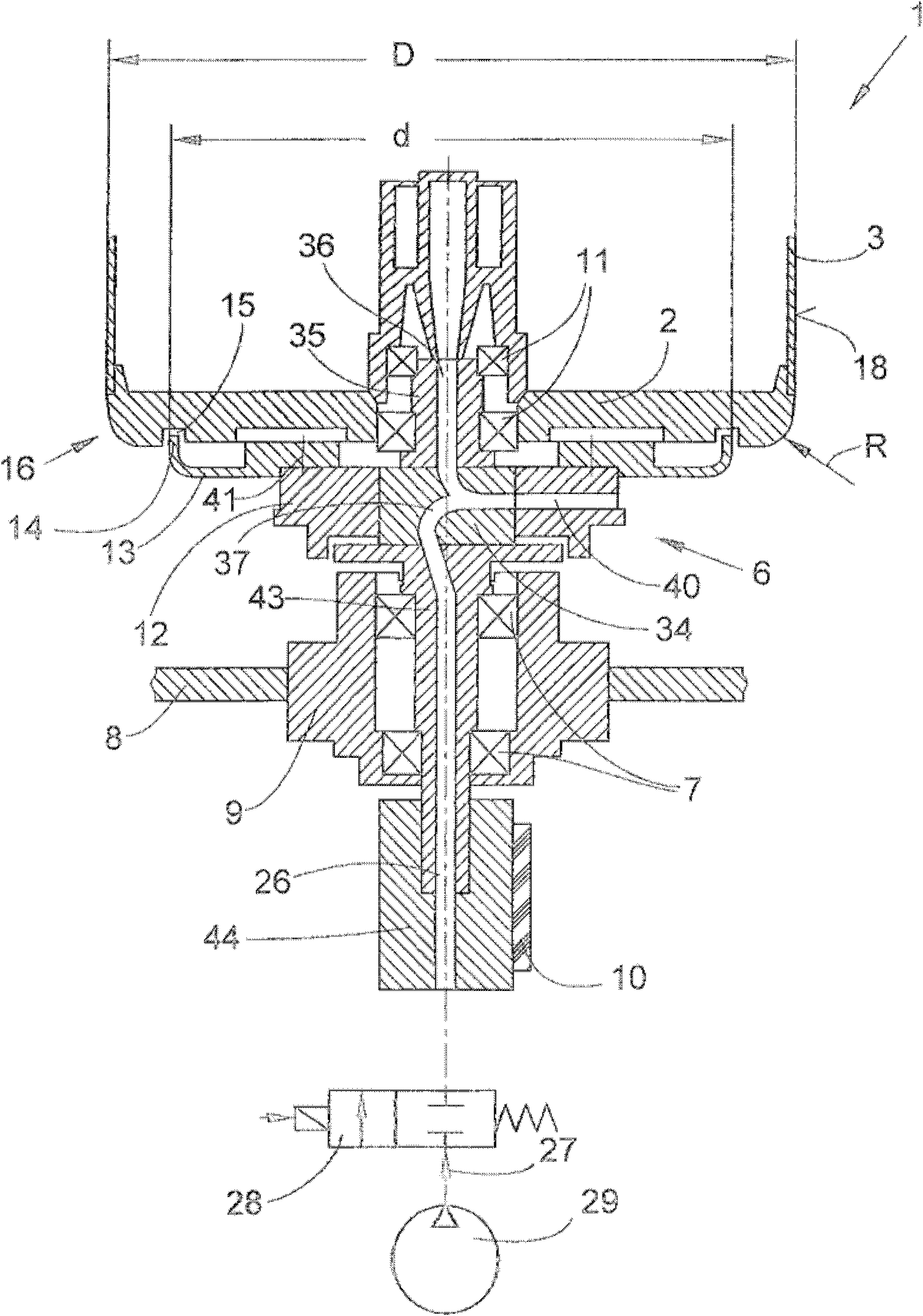 Twin wire twisting or cabling spindle