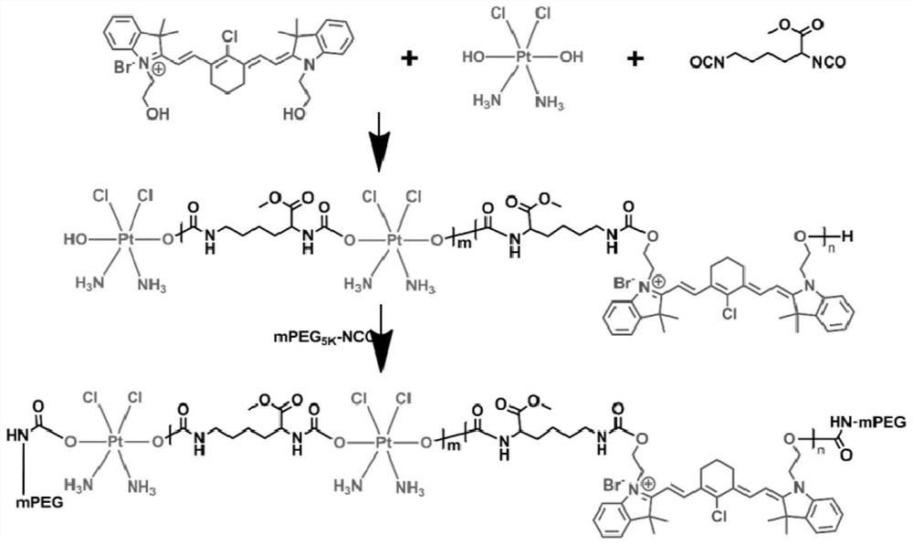 Multifunctional polymeric polyurethane prodrug polymer nano diagnosis and treatment agent