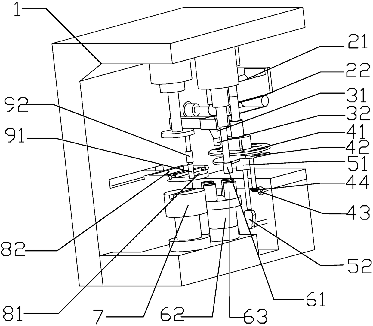 Hexagonal socket flange bolt machining device