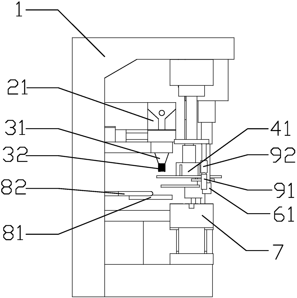 Hexagonal socket flange bolt machining device