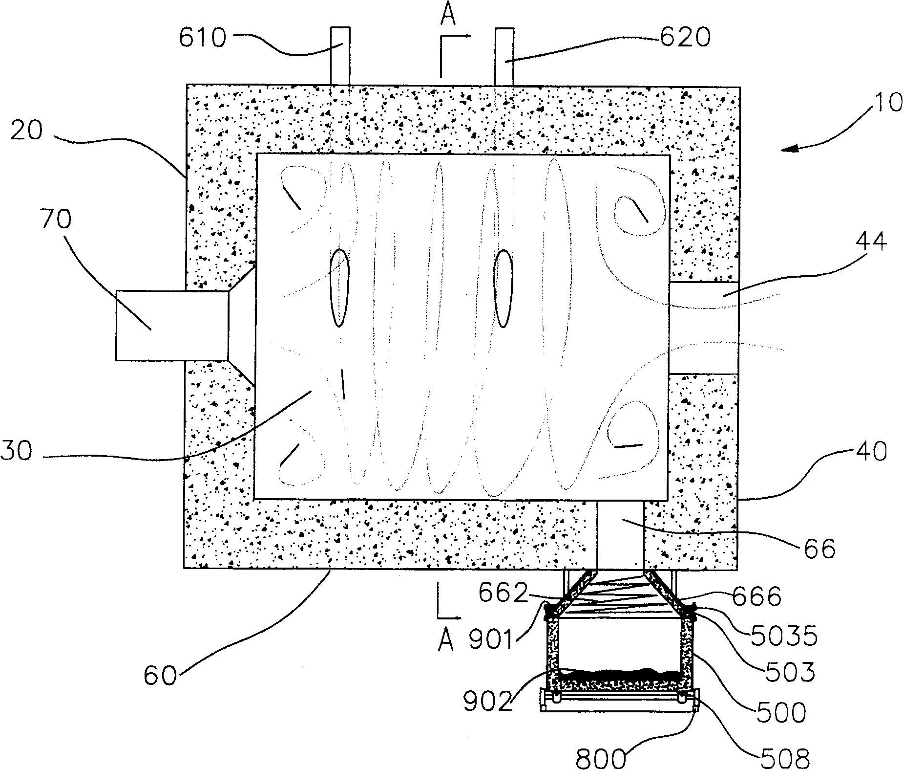 Gas injection boiler using the emulsifying coke mortar combustion device