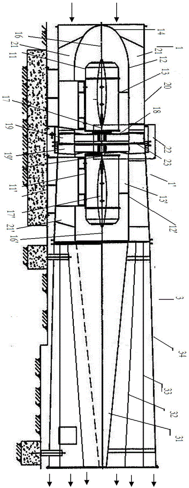 Counter rotating axial flow fan