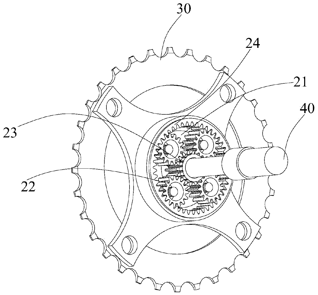 Split type driving and speed changing device and electric power-assisted bicycle