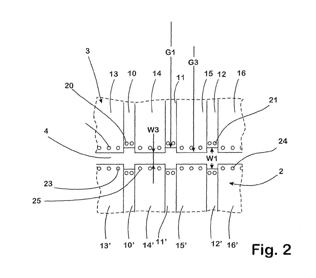 Method for producing a cast strip of molten metal and cast strip