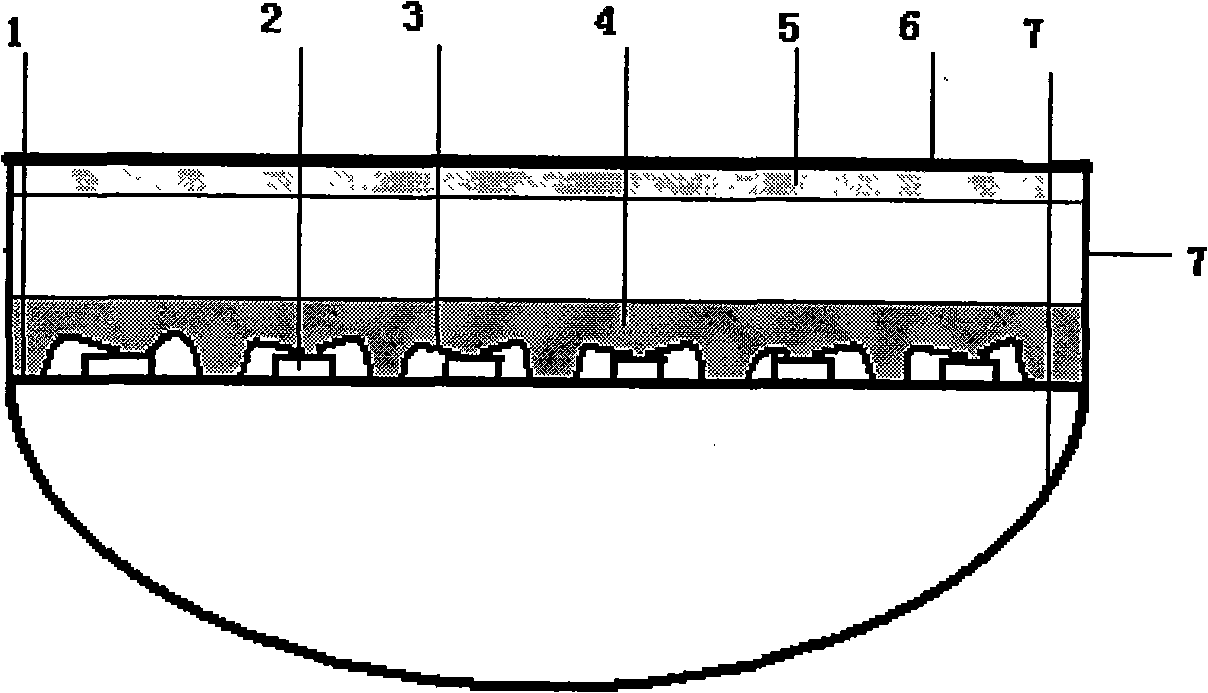 Fluorescent powder performed thin film-based LED lamp and manufacturing method thereof