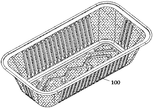 An aluminum foil embossing machine and an aluminum foil container production line