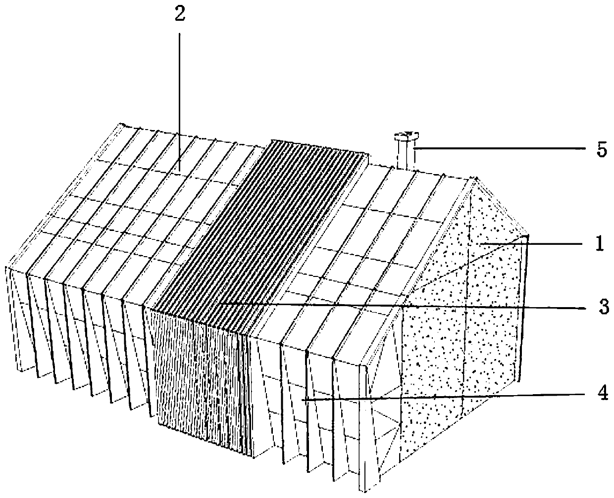 Passive solar room with vertical ventilation chimney in living room