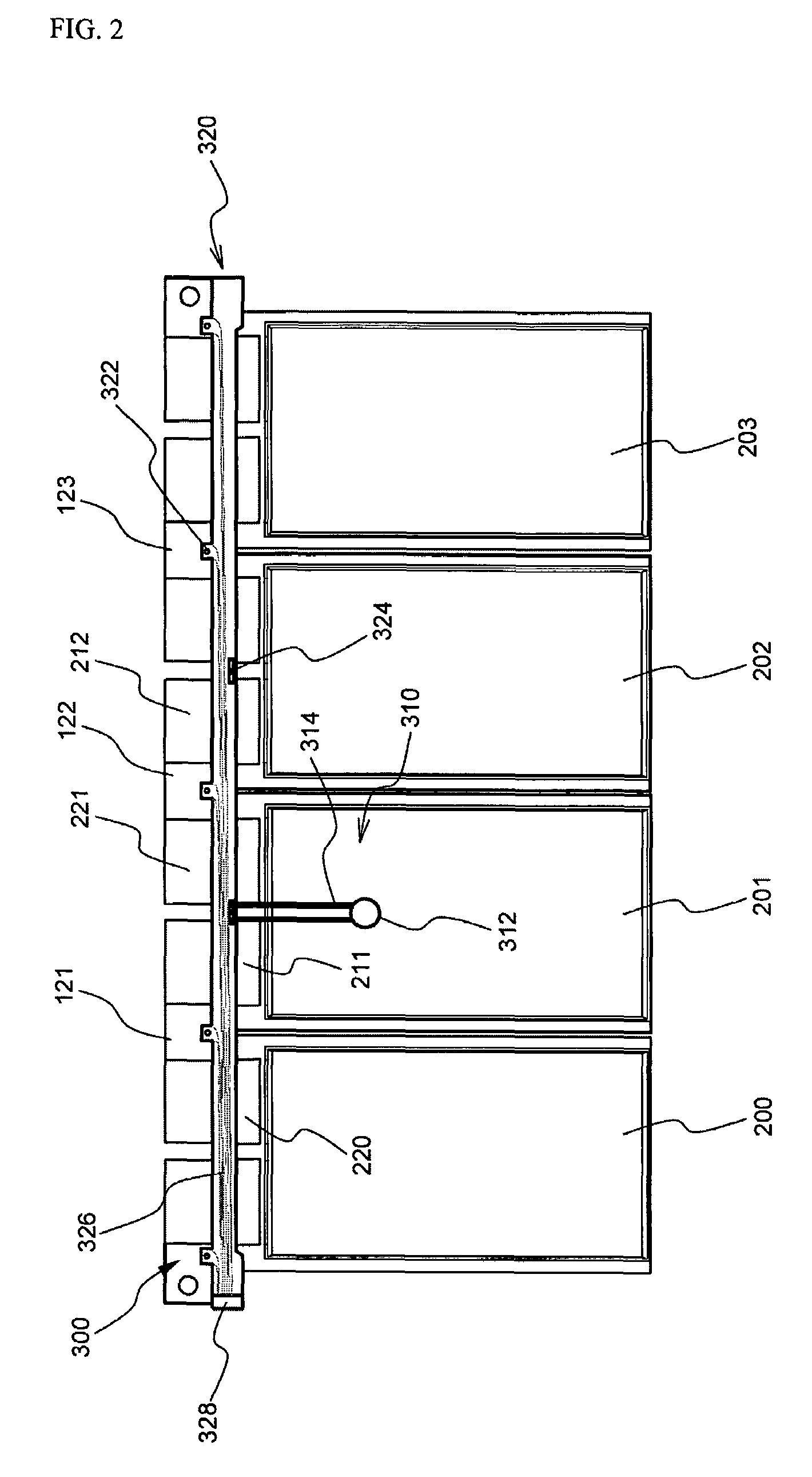 Member for measurement of cell voltage and temperature in battery pack