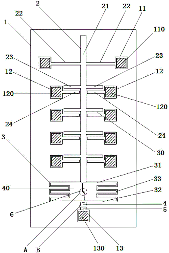 Electrostatic drive-based surface material contact characteristic test structure and test method thereof