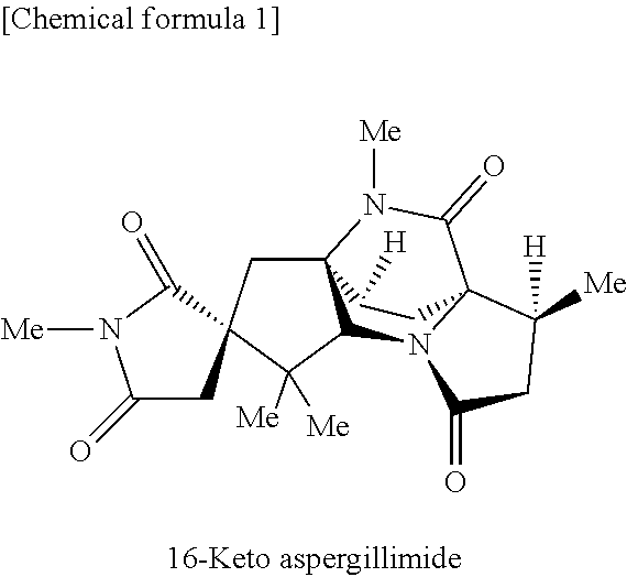 16-keto aspergillimides and harmful organism control agent comprising the same as active ingredient