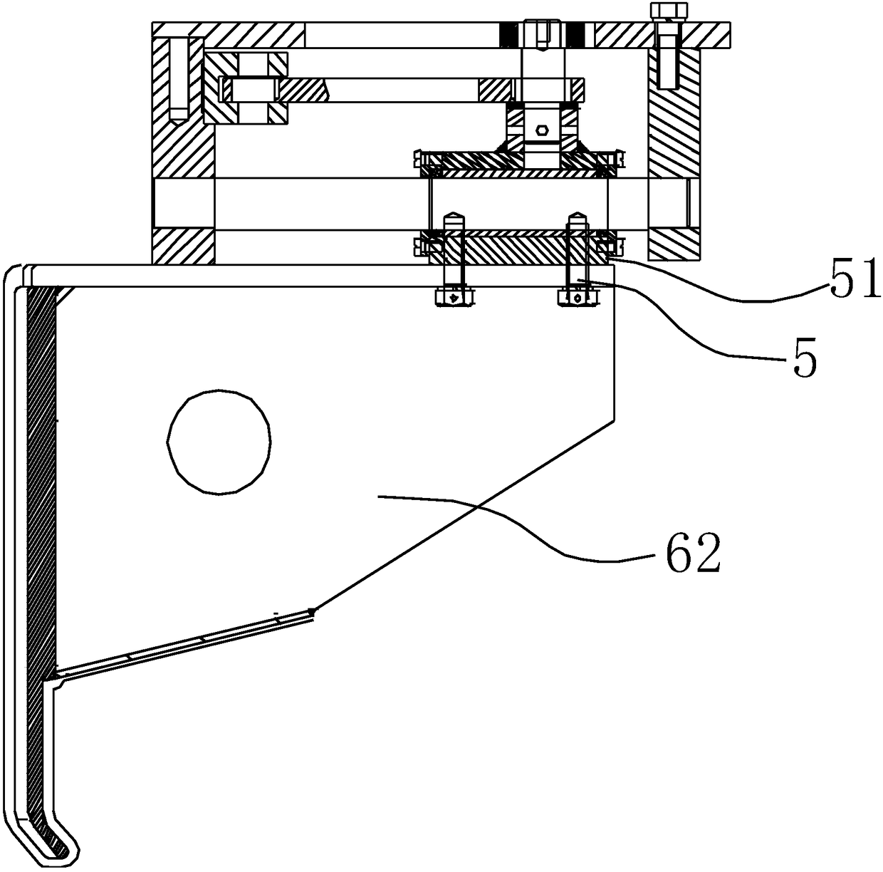 The installation structure of the manipulator claw piece of the tire vulcanizing machine