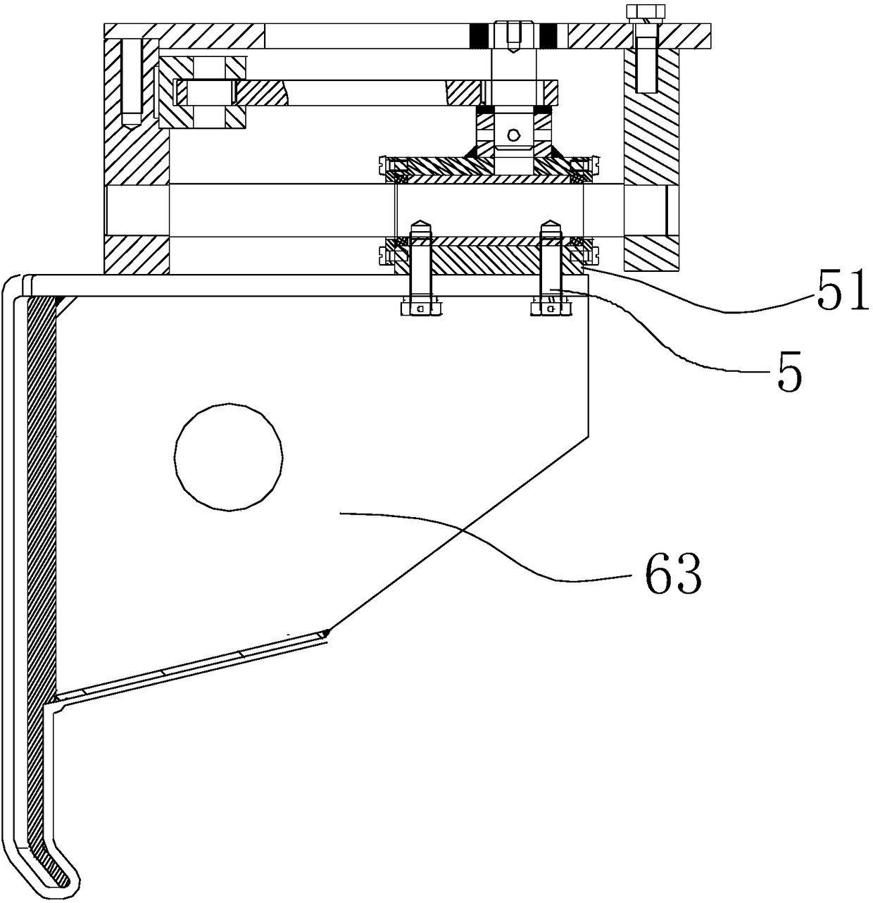 The installation structure of the manipulator claw piece of the tire vulcanizing machine