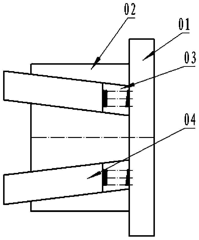 A four-sided slider and pre-deformed battery shell mold