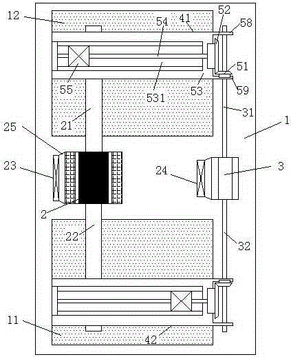 A hydraulic cylinder block welding seam welding device with fan cooling