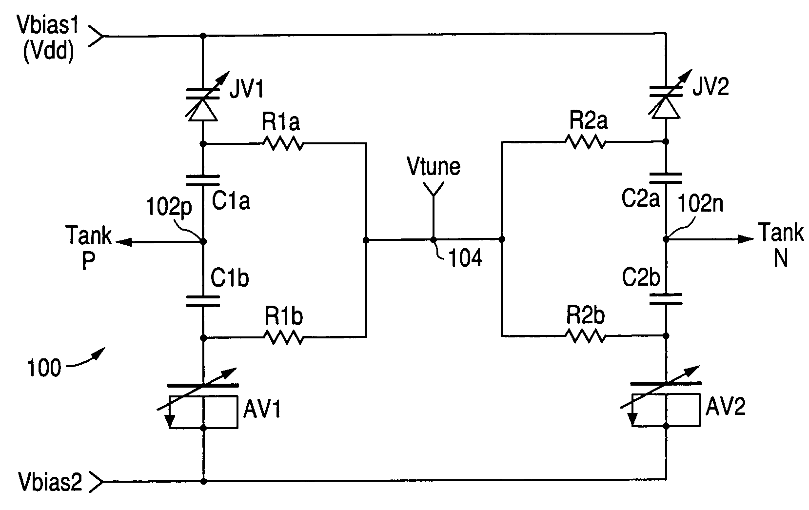 Tunable capacitance circuit for voltage control oscillator