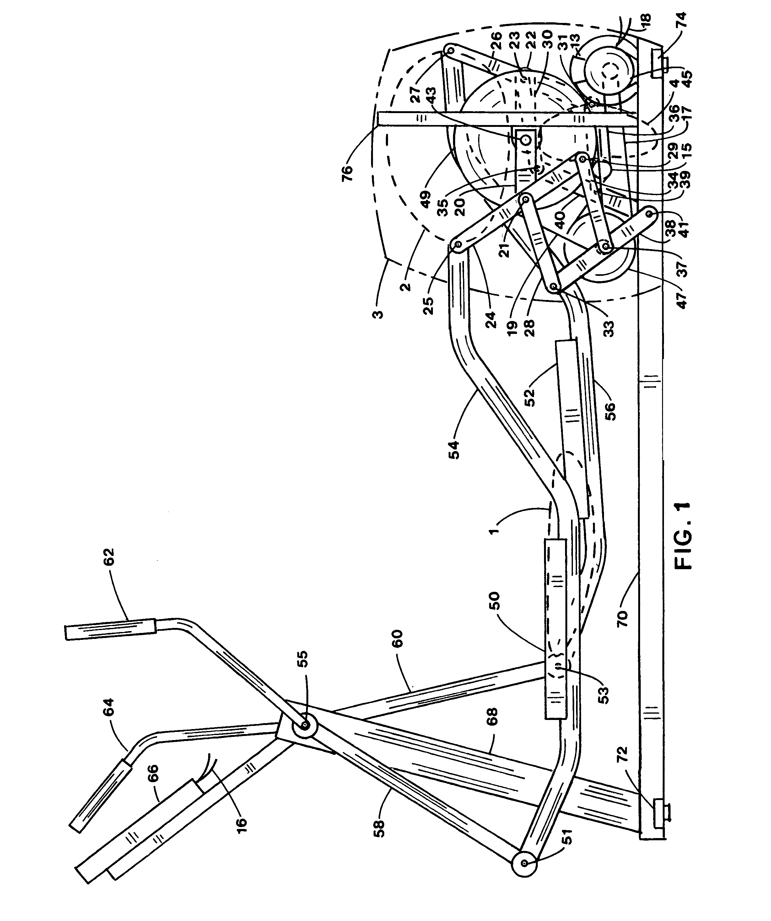 Orbital exercise machine with arm exercise