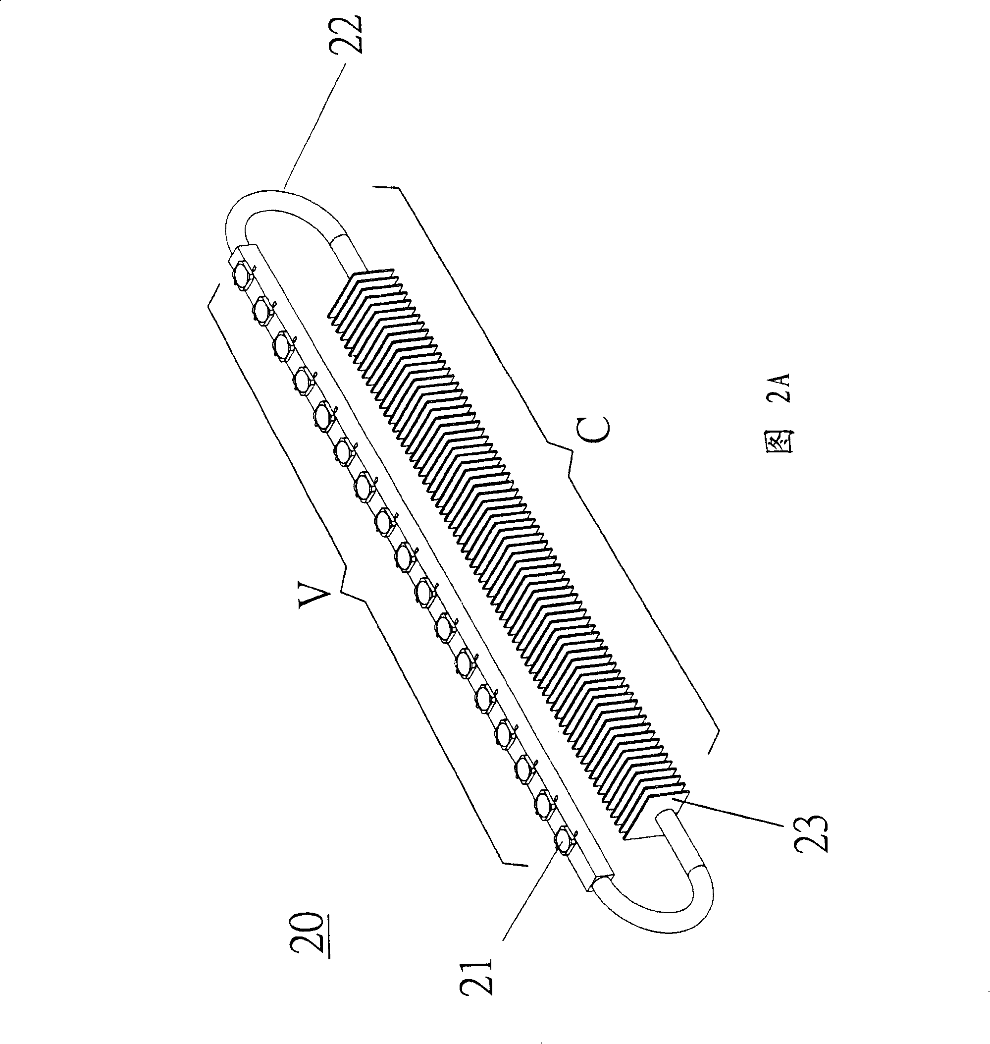 Light emitting diode radiating module and applied display apparatus