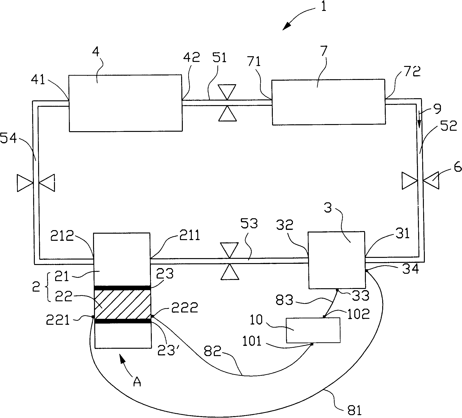 Liquid-cooled radiating system