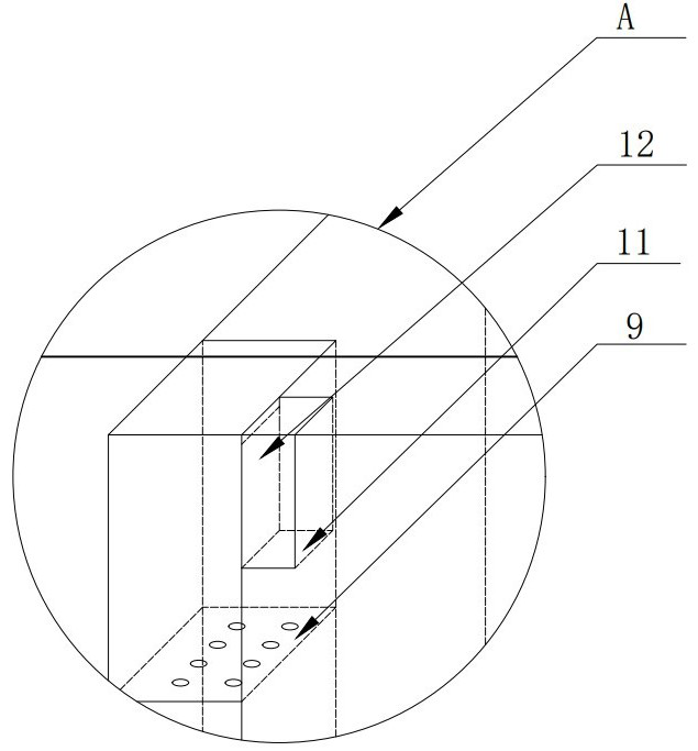 Detection device and test method for determining gas containing soluble components