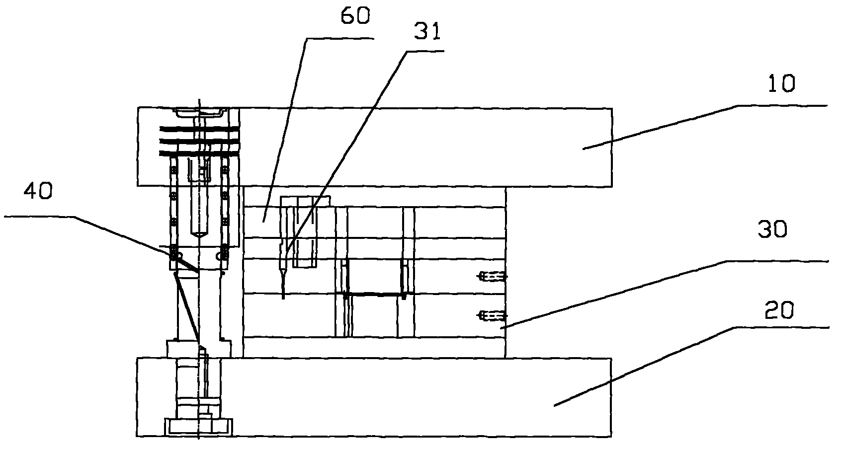 Continuous die mould of part