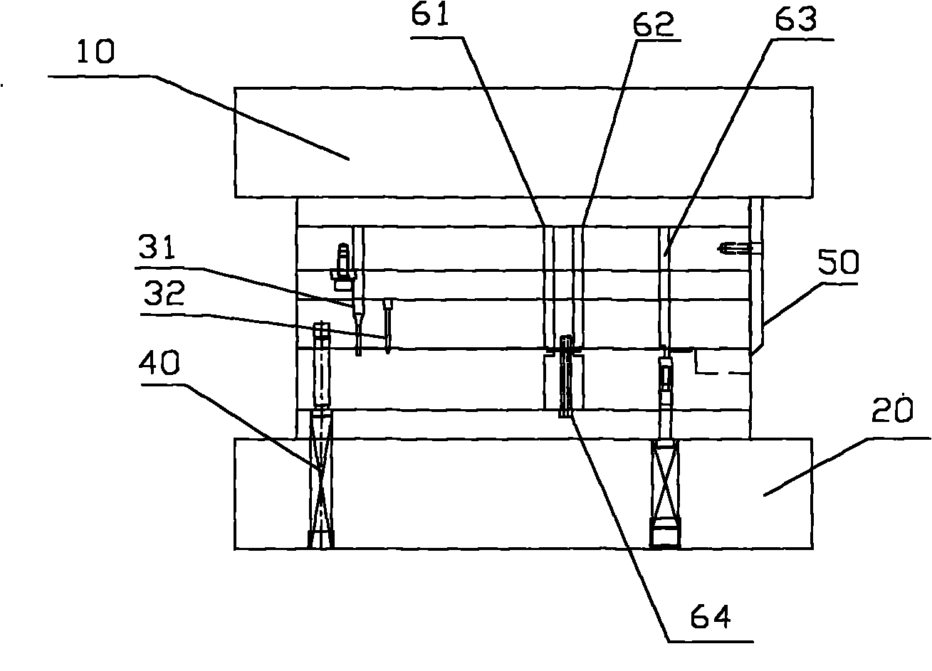 Continuous die mould of part