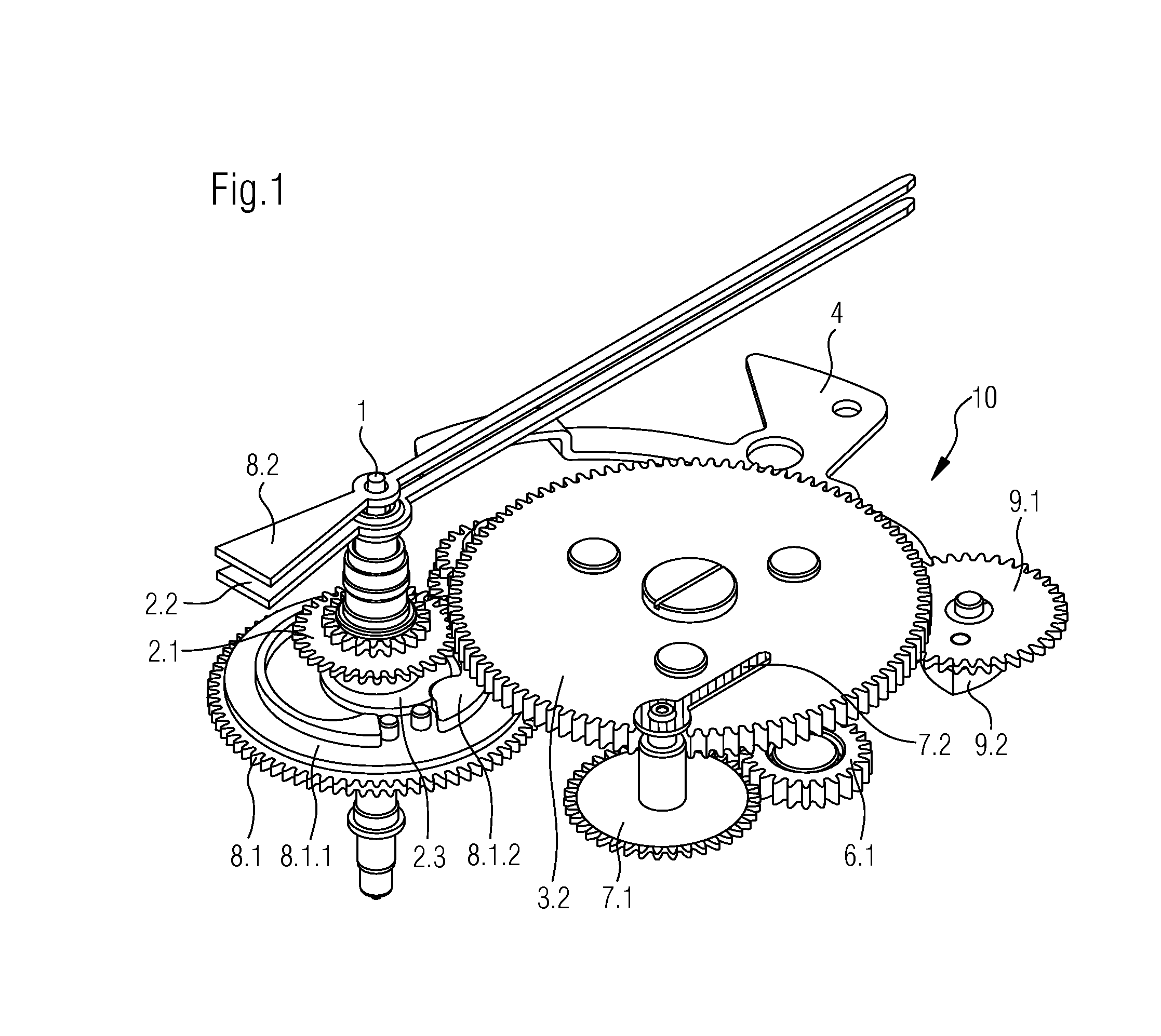 Split-seconds device with epicycloidal train for a timepiece